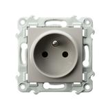 SZAFIR Gniazdo pojedyncze z uziemieniem - kolor kaszmirowy beż