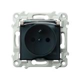 SZAFIR Gniazdo bryzgoszczelne z uziemieniem IP-44 wieczko przezroczyste - kolor kaszmirowy beż