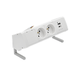 SIMON 480 TS48-430E20B00-33 Biurkowy zestaw gniazd 2 gn. typ E + ładowarka USB typ A+C; złącze 10 cm