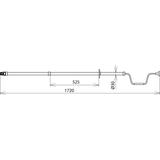 Drążek izolacyjny 36 kV, 12 mm, dł. 1720 mm, złącze 6-kątne
