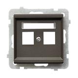 SONATA Obudowa gniazda podwójnego typu Keystone prosta - kolor czekoladowy metalik