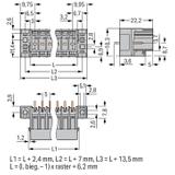 X-COM wtyk 8-biegunowy szary raster 5 mm