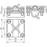 Zacisk krzyżowy z przekładką, Cu