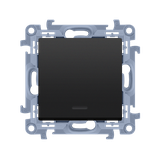 Simon 10 Łącznik uniwersalny-schodowy bez piktogramu z podśw.LED 10A zac.śrubowe czarny.