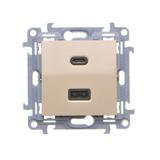 "Simon 10 WC-EC2CAXXX-01-41x Ładowarka 2xUSB CA (moduł), ?3.1 A QUICK CHARGE, 5V DC, 230V