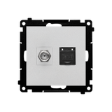 Simon 55 Gniazdo antenowe typu /F/ + RJ45 kat.6 Aluminium mat TASFRJ45.01/143 KONTAKT