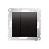 Simon 54 Przycisk potrójny z podświetleniem LED 10A szybkozłączka antracyt