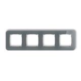 ICON Ramka uniwersalna poczwórna zaokrąglona - efekt szkła (ramka: grafitowa; spód: grafitowy mat) g