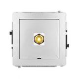 DECO Mechanizm gniazda pojedynczego RCA, bez pola opisowego (typu cinch - żółty, pozłacany) srebrny