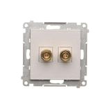 Simon 55 Gniazdo głośnikowe pojedyncze Przekrój przewodów dla wyjścia do 6 mm2 Aluminium mat TGL.01/143 KONTAKT
