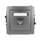 DECO Mechanizm gniazda komputerowego pojedynczego 1xRJ45, kat. 5e, ekranowany, 8-stykowy grafitowy