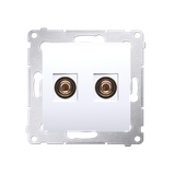 Simon 54 Gniazdo głośnikowe pojedyncze Przekrój przewodów dla wyjścia do 6 mm2 biały