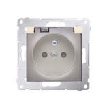 Simon 54 Gniazdo IP44 Z USZCZELKĄ 16A z. śrub. klapka transp. złoty mat *Uszczelka do ramek S54 PREM