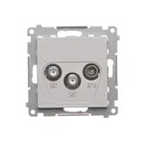 Simon 55 Gniazdo antenowe satelitarne podwójne SAT-SAT-RTV 2x Wejście: 5 MHz÷2,4 GHz Aluminium mat