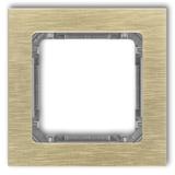 DECO Ramka uniwersalna pojedyncza - aluminium szczotkowane (ramka: kolor mosiężny; spód: grafitowy)