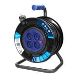 Przedłużacz bębnowy, 4 gniazda 2P+Z, kabel PVC H05VV-F 3x1,5mm2, długość 25m, stałe gniazda, termik,