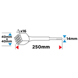 Groszkownik SDS Plus 40 x 40 mm, 16 zębów