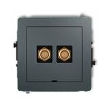 DECO Mechanizm gniazda antenowego podwójnego typu F (SAT) pozłacany, bez pola opisowego grafitowy ma