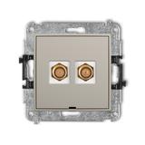 ICON Mechanizm gniazda antenowego podwójnego typu F (SAT) pozłacany, bez pola opisowego taupe