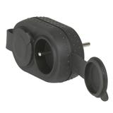 Rozgałęźnik 2-Gniazdowy Z/U Z Zatyczkami IP44 Czarny Helmo 050470 LEGRAND
