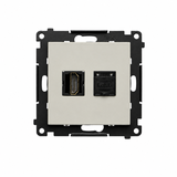 Simon 55 Gniazdo HDMI + komputerowe RJ45 kat. 6 kaszmirowy TGHRJ45.01/142