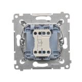 Simon 54 Przycisk pojedynczy zwierny z podświetleniem LED bez piktogramu 10A 250V szybkozłączka srebrny mat DP1L.01/43 KONTAKT