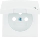 BERKER B.Kwadrat Płytka czołowa do gniazda z uziemieniem z pokrywą biały 3965898999 HAGER