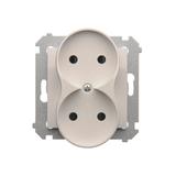 Simon 54 Gniazdo bez uziemienia z przesłonami podwójne 16A z. śrub. biały *Do ramek S54 PREMIUM