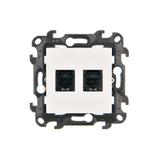 Simon 24 Gniazdo komputerowe podwójne RJ45 kat. 6 biały N62.01/11