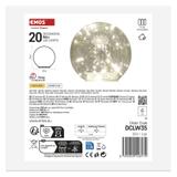 Ozdoba świąteczna kula szklana 20 LED 15 cm 3xAA złota ciepła biel IP20 timer DCLW35 EMOS