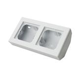 SONATA Puszka narożna podwójna, wyposażona w ramkę - kolor biały