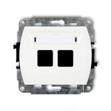 TREND Gniazdo antenowe multimedialne podwójne bez modułu (standard Keystone) biały GM-2P KARLIK