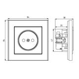 SONATA Gniazdo pojedyncze - kolor czarny metalik