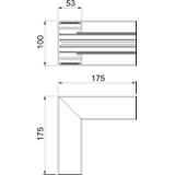 GA-IS53100RW, Naroże wewnętrzne, stałe, Alu