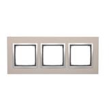 Simon 54 Nature Ramka 3-krotna Nature-Metal SATYNOWY BLASK IP20/IP44* (*IP44-należy zastosować zestaw uszczelek DUN3) DRN3/79 KONTAKT