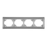 LOGO Ramka pozioma poczwórna srebrny metalik