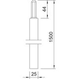219/25, UZIOMY SZPILKOWE 1,5M DŁ.25MM
