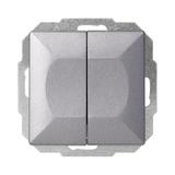 Łącznik podtynkowy schodowy podwójny Pearl, 10A, 250V, WP-2/5P, antracyt