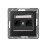 IMPRESJA Gniazdo komputerowe podwójne, kat. 5e MMC - kolor antracyt