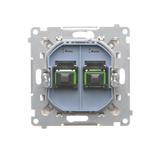 Simon 55 Gniazdo światłowodowe / optyczne podwójne SC/APC Szampański mat