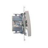 Simon 54 Przycisk „dzwonek” z podświetleniem LED 10A 250V szybkozłączka srebrny mat DD1L.01/43 KONTAKT