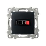 SZAFIR Gniazdo głośnikowe pojedyncze - kolor czarny metalik GG-1Z/m/33