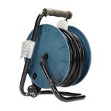 Przedłużacz bębnowy MINI, 4 gniazda 2P+Z (Schuko), metalowy stojak, polwinit H05VV-F 3x1mm2 , długość15m, szary OR-AE-1339/G(GS) ORNO