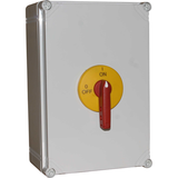 ROZŁĄCZNIK IZOL.8 BIEGUNOWY 125A W OBUDOWIE Z ABS ŻÓŁTO-CZERWONE