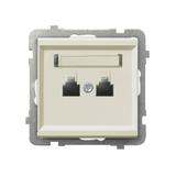 SONATA Gniazdo telefoniczne podwójne niezależne - kolor ecru