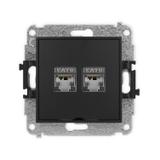ICON Mechanizm gniazda komputerowego podwójnego 2xRJ45, kat. 6, ekranowany, 8-stykowy, bez pola opis
