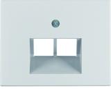 BERKER K.5 Płytka czołowa do gniazda przyłączeniowego UAE podwójna komp./tel. aluminium 14097003 HAG