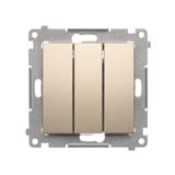 Simon 54 Łącznik potrójny 10A 250V szybkozłączka złoty mat DW31.01/44 KONTAKT