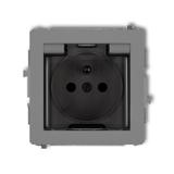 DECO Mechanizm gniazda bryzgoszczelnego z uziemieniem 2P+Z (klapka dymna, przesłony torów prądowych)