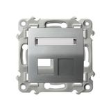 SZAFIR Obudowa gniazda pojedynczego typu Keystone skośna - kolor srebro